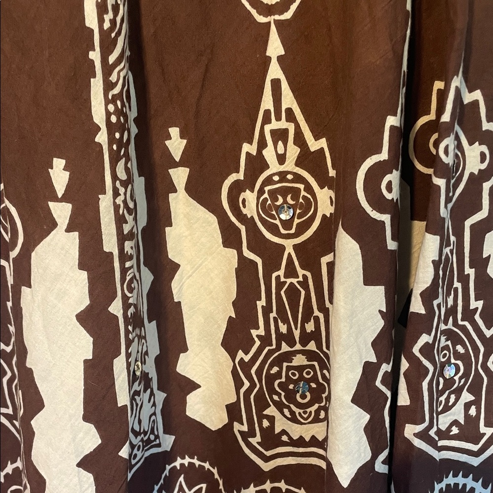 Brown and White Patterned Women's Skirt - Picture 2 of 3